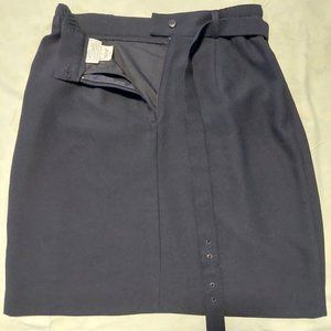Zack’s Dark Navy Pencil Skirt With Belt, Size 10